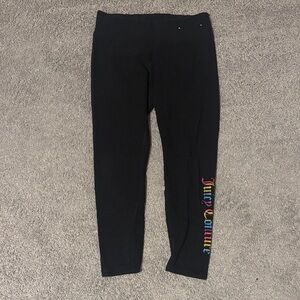 Juicy Couture Kids Black Leggings with Vibrant Logo